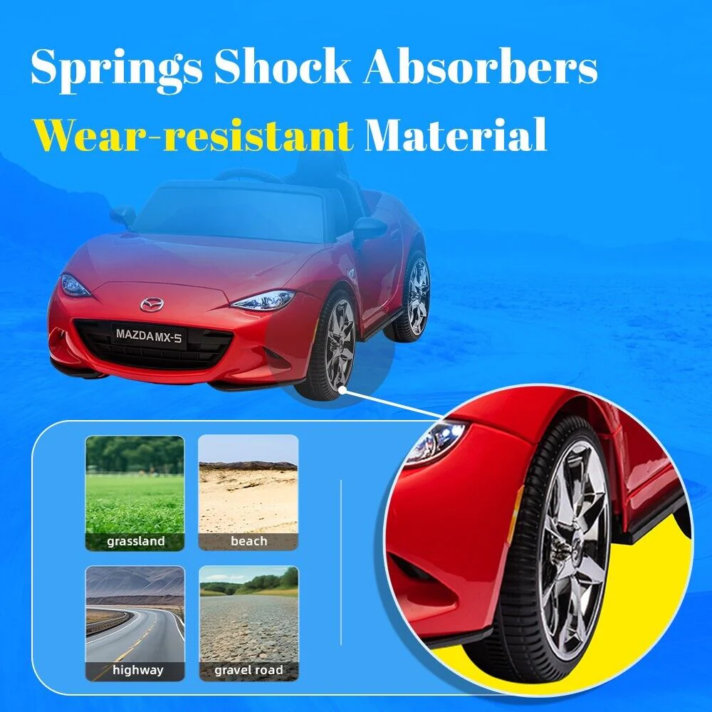 Licensed Mazda 12V Ride-On Car for Kids with Remote Control and LED Lights - Image 8