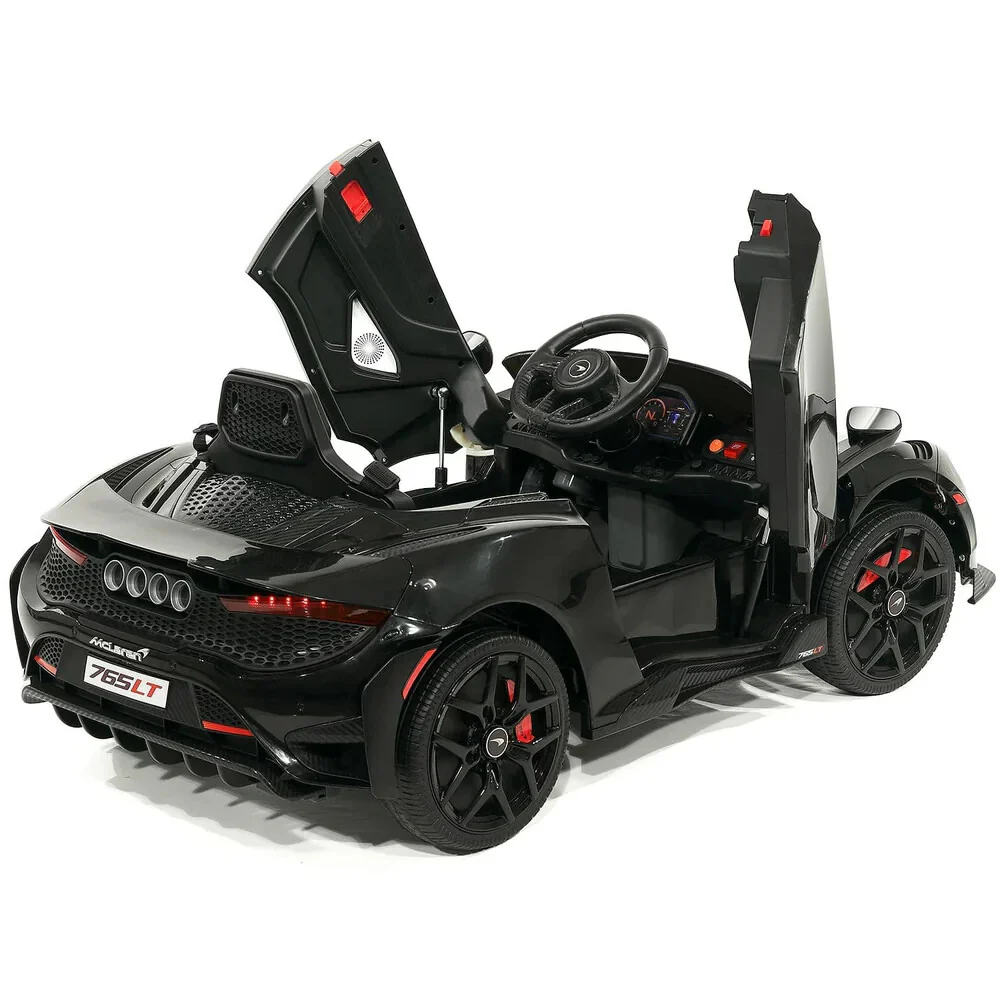 Licensed Kids 12V McLaren 765LT Ride-On Sports Car with Rubber Tires, Lights, Music, and Remote Control - Image 5