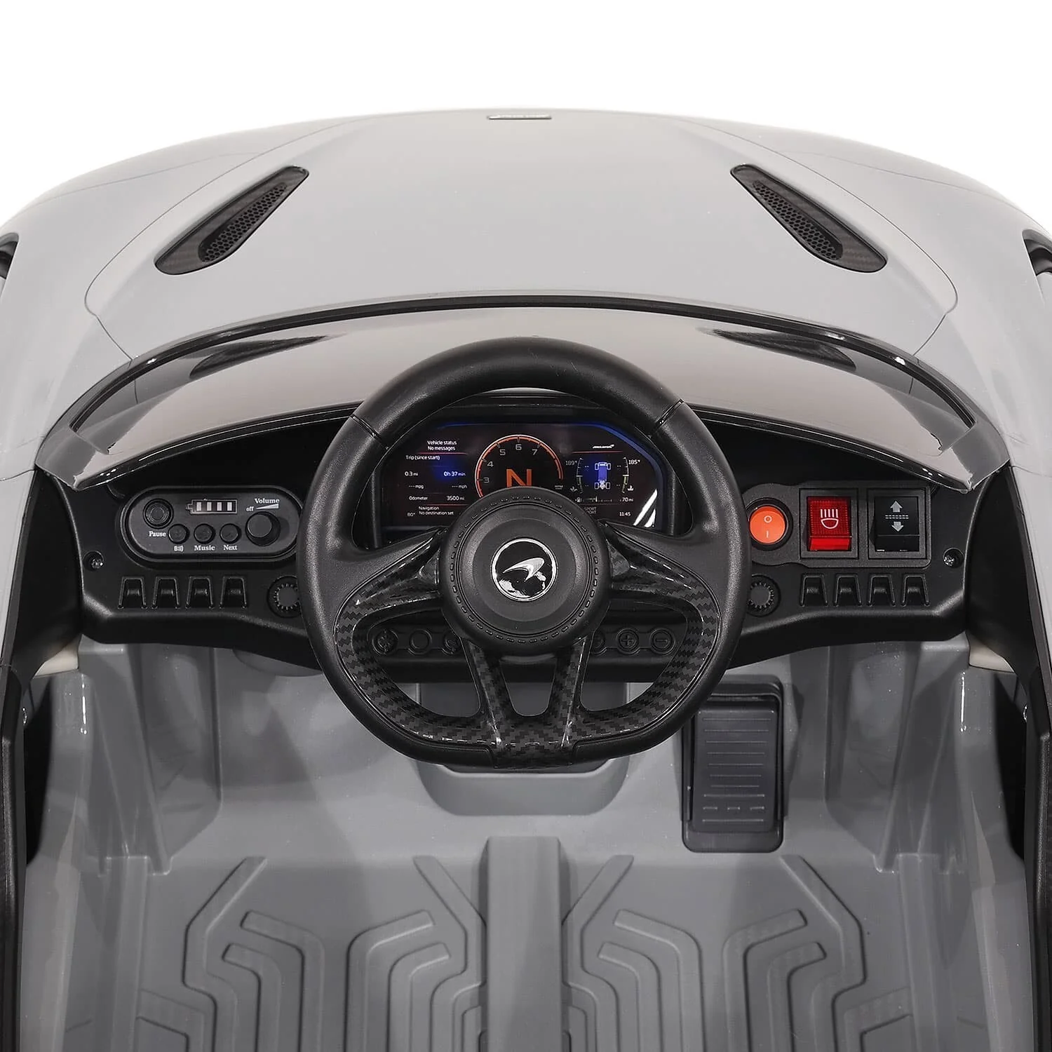 Licensed Kids 12V McLaren 765LT Ride-On Sports Car with Rubber Tires, Lights, Music, and Remote Control - Image 7