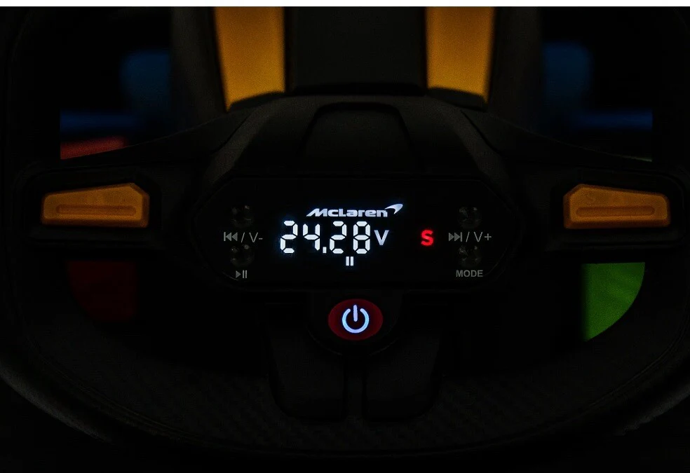 Licensed McLaren 24V Battery-Powered Kids Ride-On Go-Kart with Bluetooth and 2-Speed Modes - Image 10