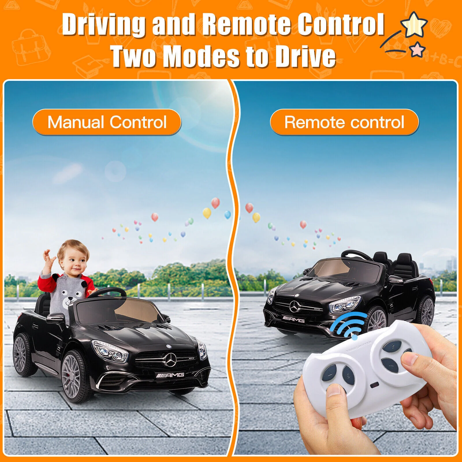 Licensed Mercedes Benz 12V Electric Ride On Car for Kids with Remote Control - Image 6