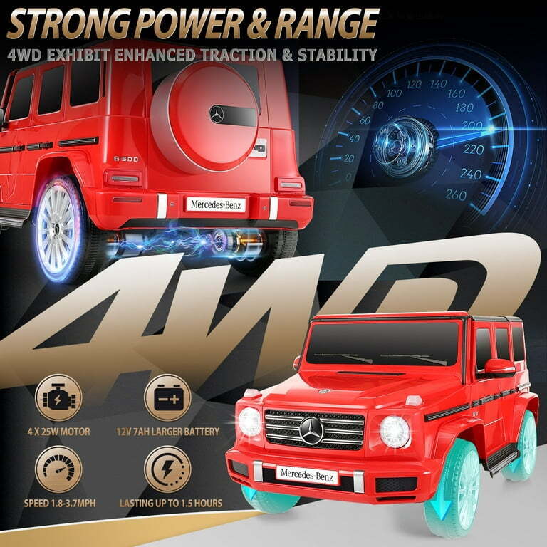 Licensed Mercedes-Benz 12V Ride On Car for Kids with Remote Control and LED Lights - 3 Speed Options - Image 25