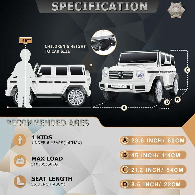 Licensed Mercedes-Benz 12V Ride On Car for Kids with Remote Control and LED Lights - 3 Speed Options - Image 44