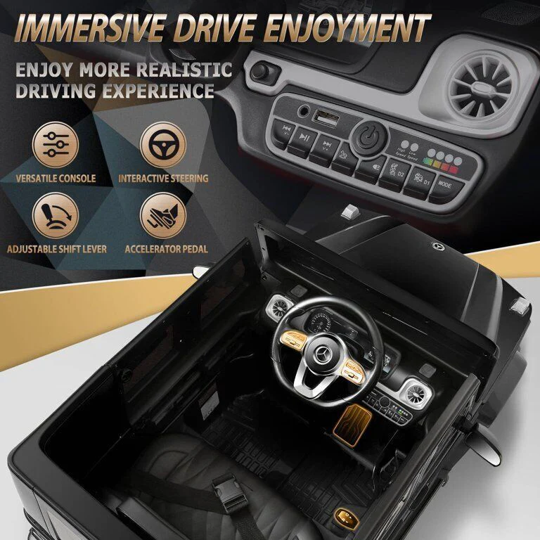 Licensed Mercedes-Benz G500 12V Ride-On Car with Remote Control and AUX/USB Connectivity for Kids - Image 16