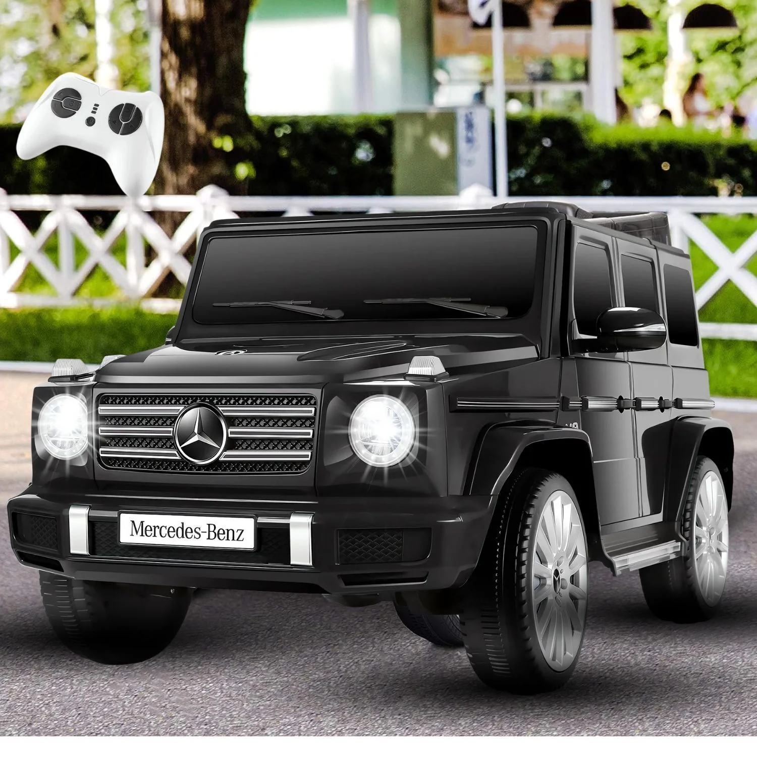 Licensed Mercedes-Benz G500 12V Ride-On Car with Remote Control and AUX/USB Connectivity for Kids - Image 5