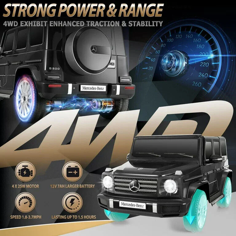 Licensed Mercedes-Benz G500 4WD Battery Powered Ride-On Car for Kids (12V) - Image 17