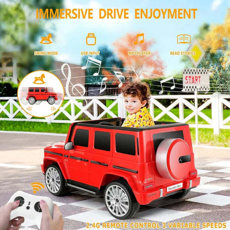 Licensed Mercedes-Benz G500 4WD Battery Powered Ride-On Car for Kids (12V) - Image 48