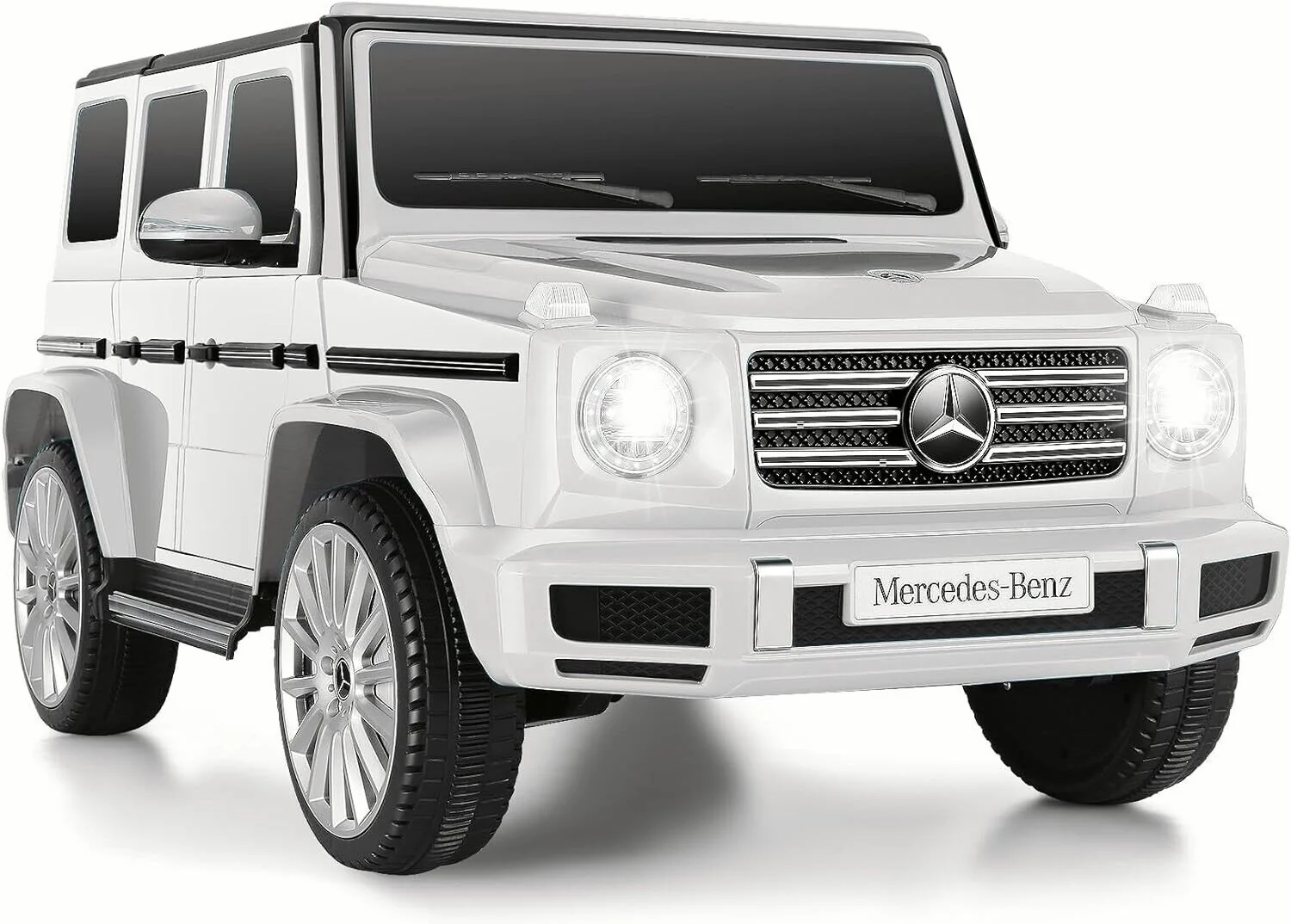 Licensed Mercedes-Benz G500 4WD Battery Powered Ride-On Car for Kids - White - Image 2