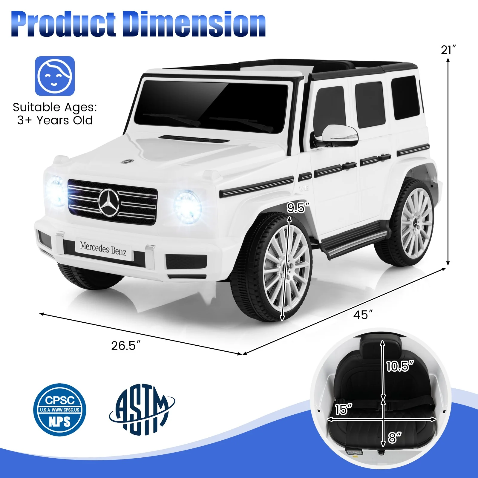 Mercedes-Benz G500 12V Battery-Powered Ride-On Truck for Kids - Image 2