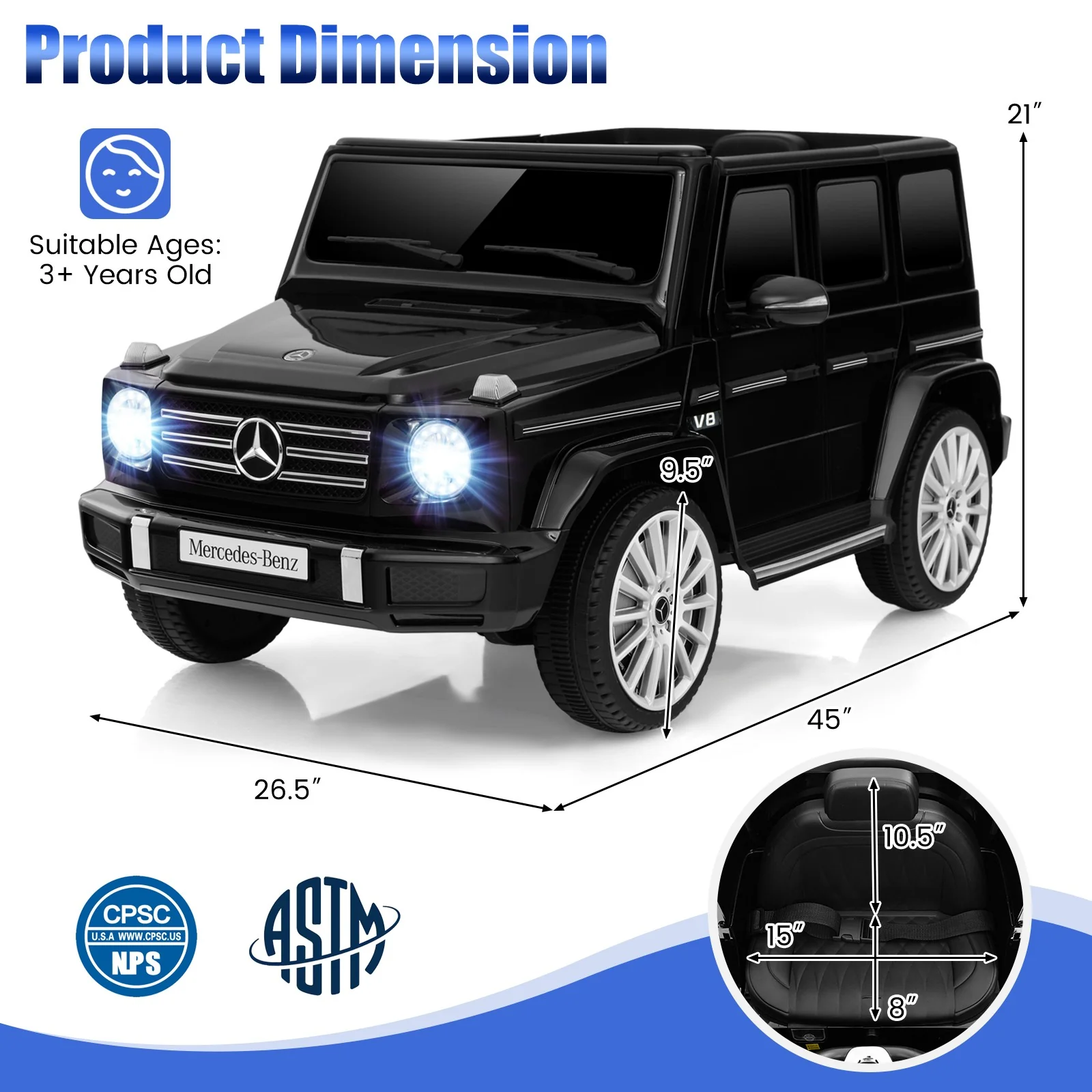 Mercedes-Benz G500 12V Battery-Powered Kids Ride-On Car Truck - Image 2
