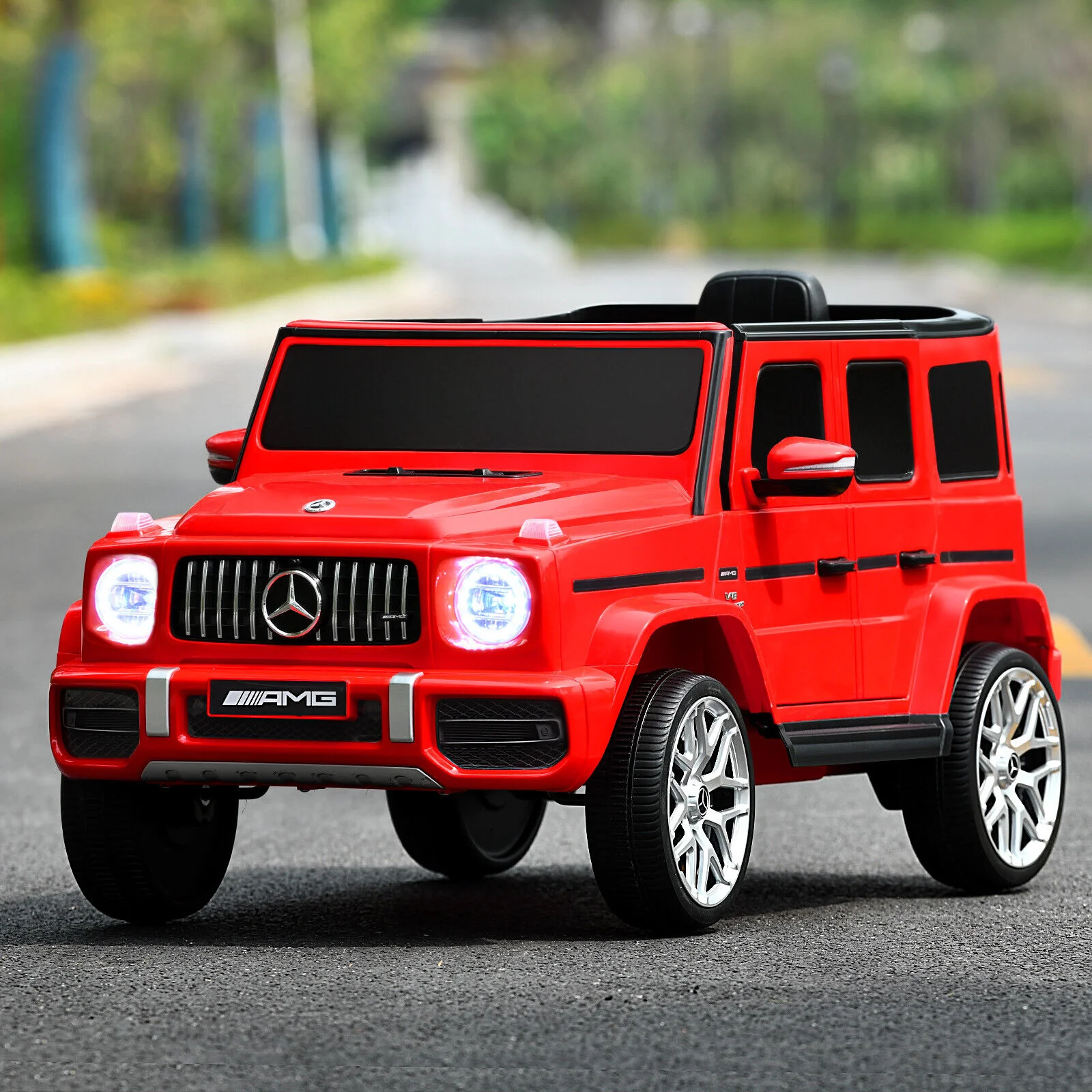 Licensed Mercedes-Benz G63 12V Kids Ride On Car with Remote Control and Music in Red - Image 3