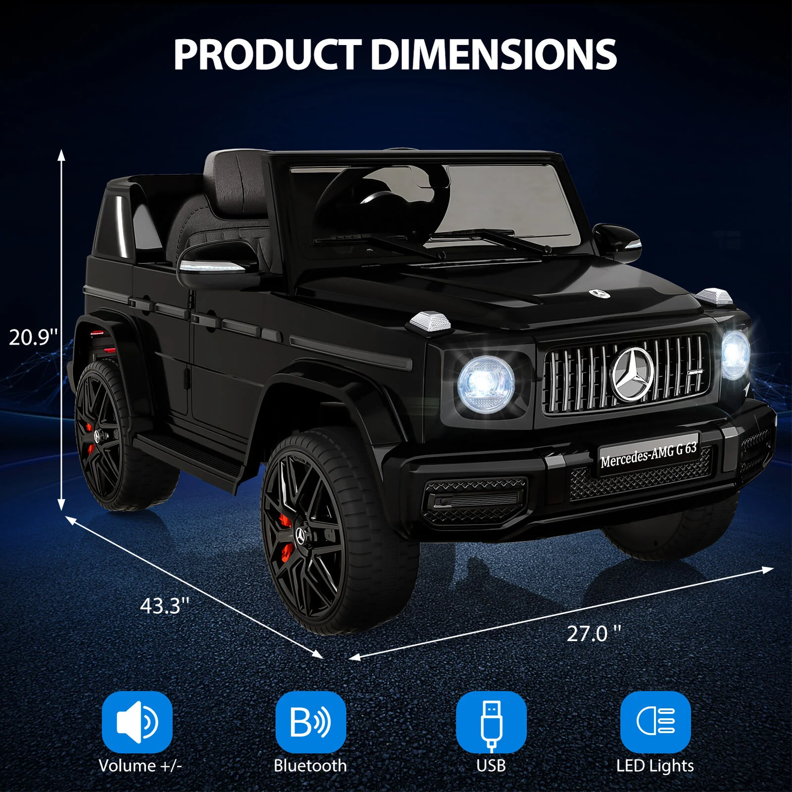 Licensed Mercedes-Benz G63 Electric Ride-On Car for Kids - 12V Battery Powered Vehicle - Image 6