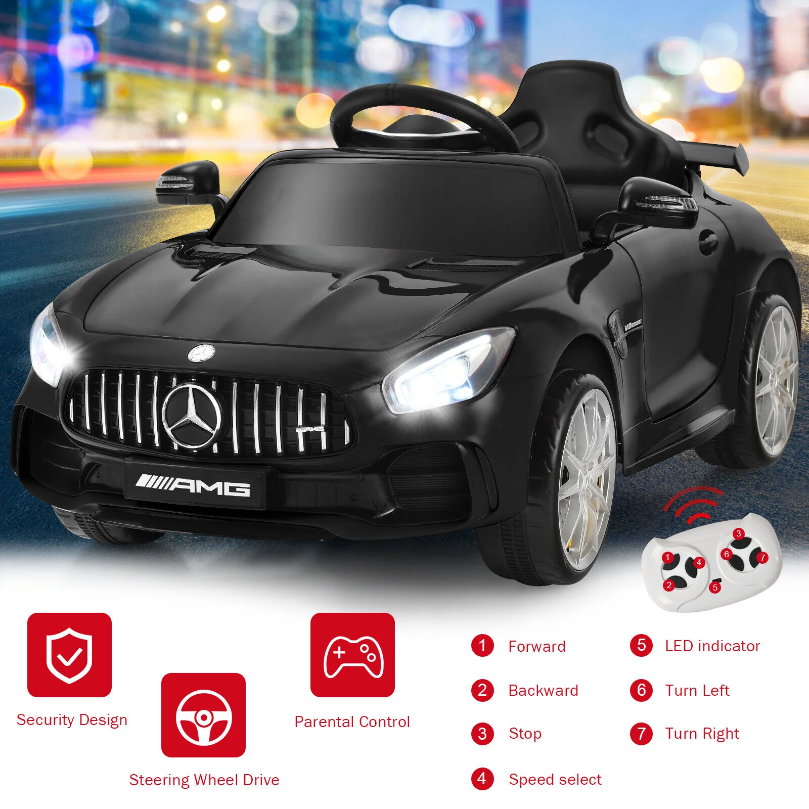 Licensed Mercedes-Benz GTR 12V Kids Ride On Car with Battery Power - The Ultimate Electric Toy - Image 5