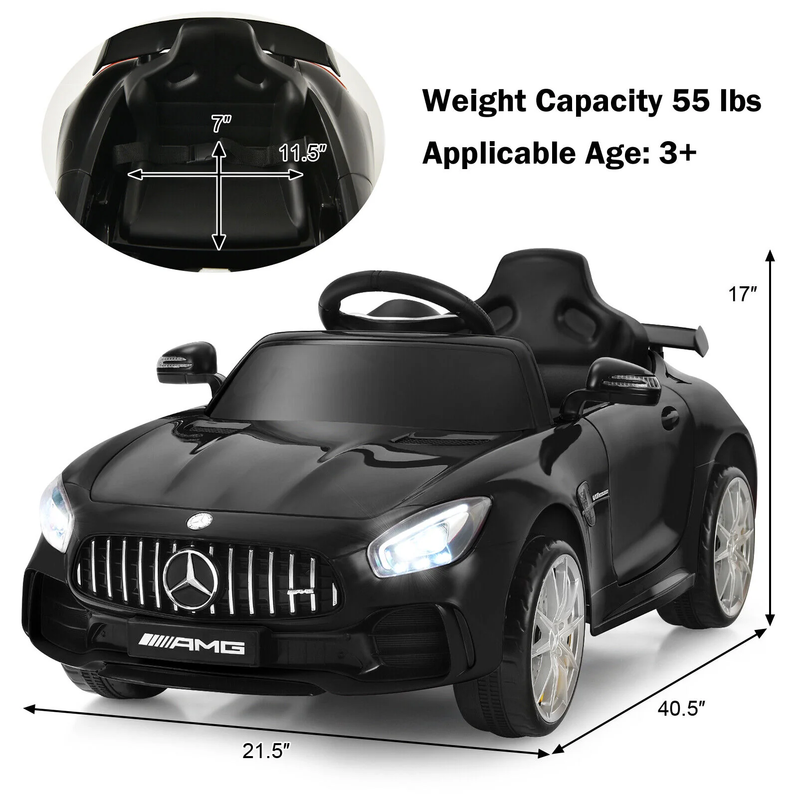 Licensed Mercedes-Benz GTR 12V Kids Ride On Car with Battery Power - The Ultimate Electric Toy - Image 9