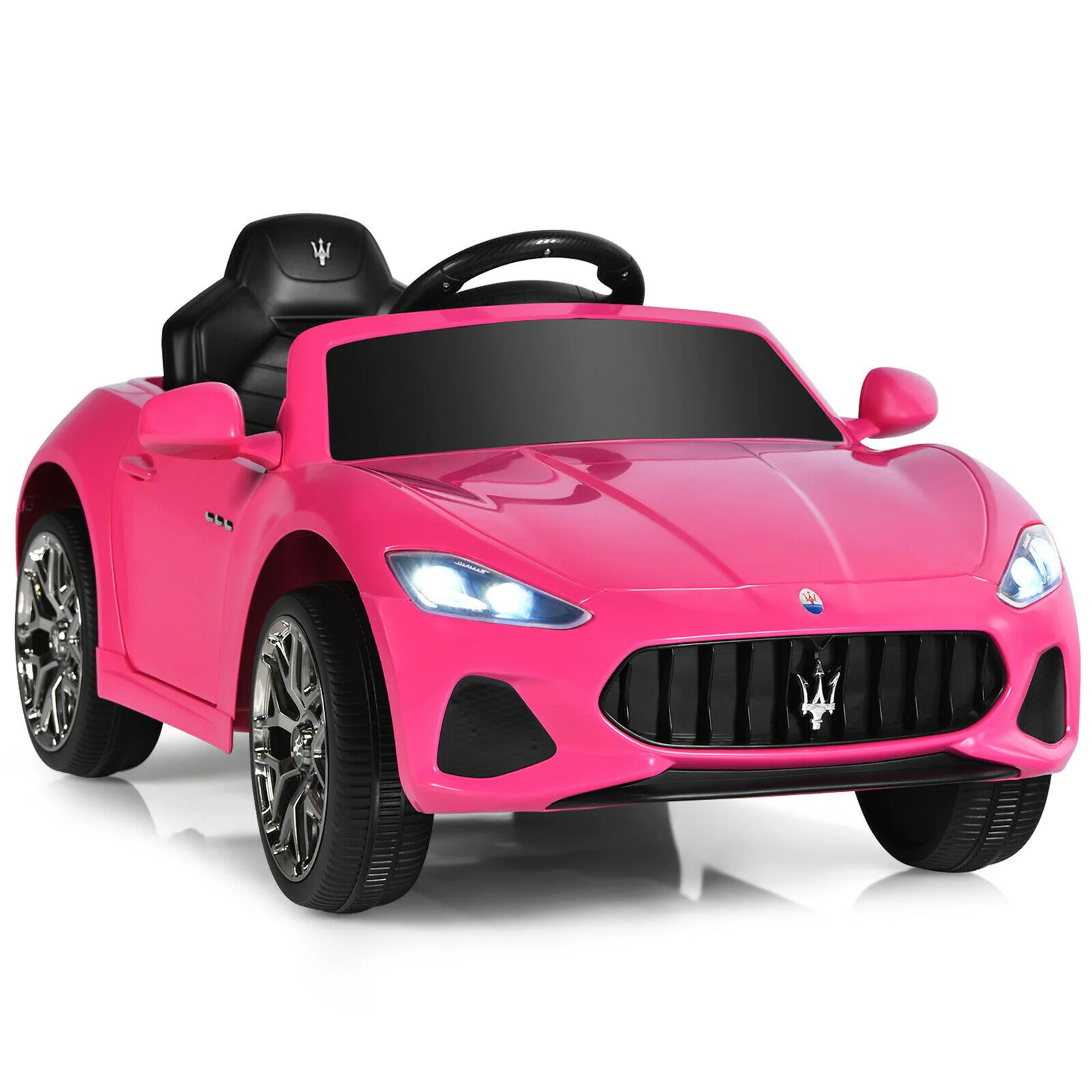 Licensed Pink Maserati GranCabrio 12V Ride On Car with Remote Control and Lights for Kids - Image 10