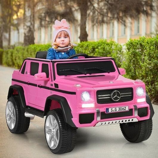 Licensed Pink Mercedes-Benz Kids Ride On Car - 12V Battery Powered - Image 3