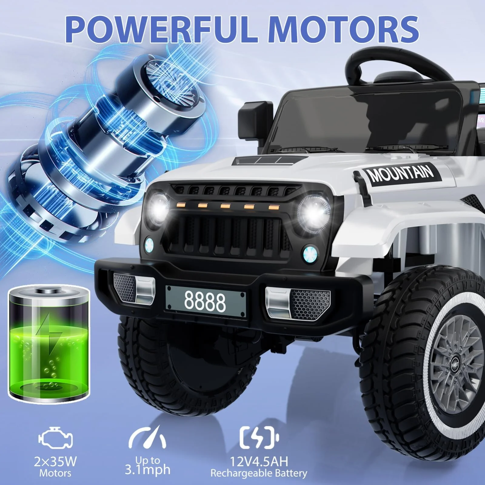 12V Electric Ride-On Truck Car for Kids with Battery and Remote Control - Image 4