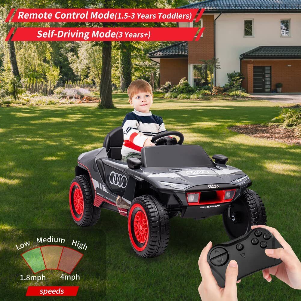 Licensed RS E-trons Racing Car 12V Ride-On with Remote Control for Kids - Image 6