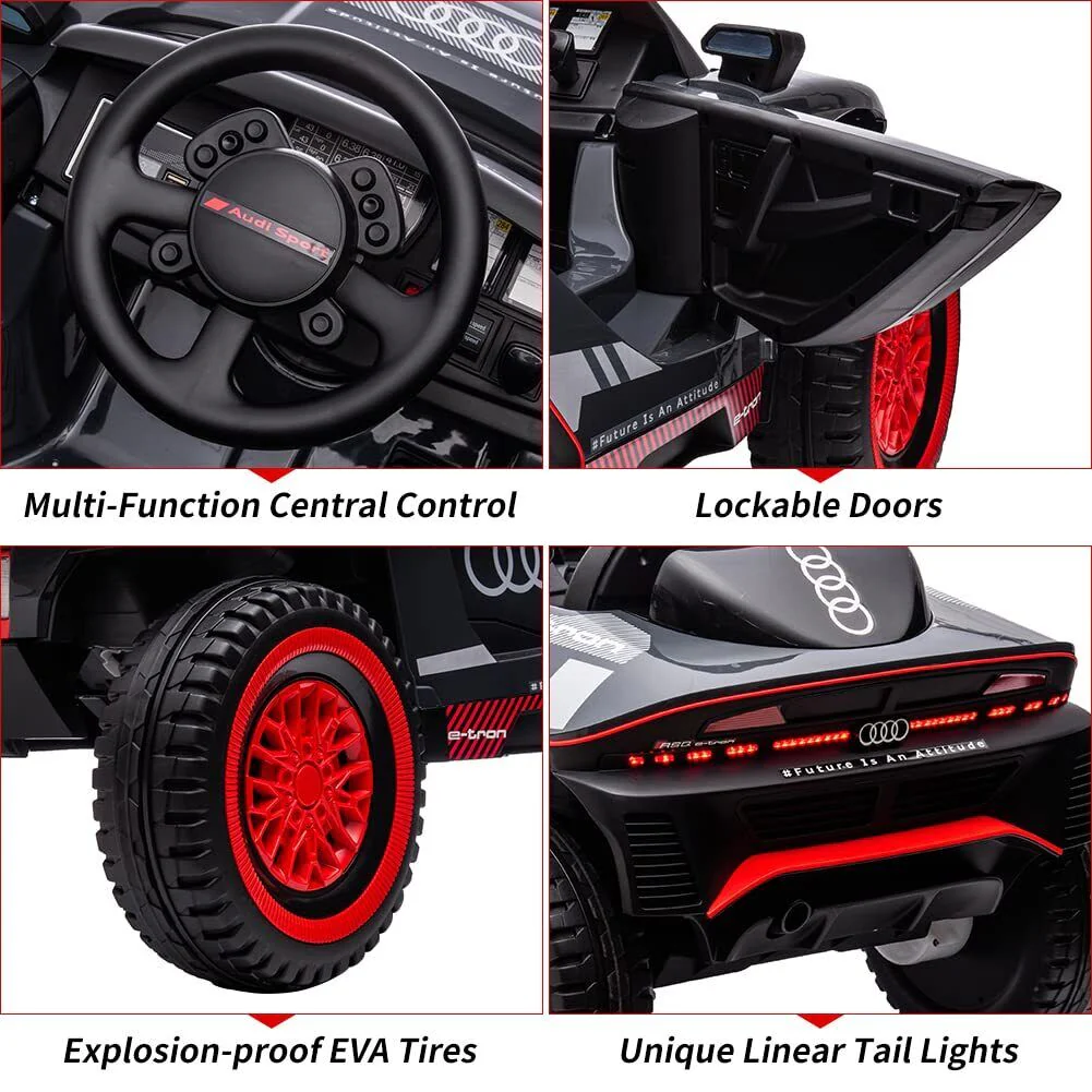 Licensed RS E-trons Racing Car 12V Ride-On with Remote Control for Kids - Image 7