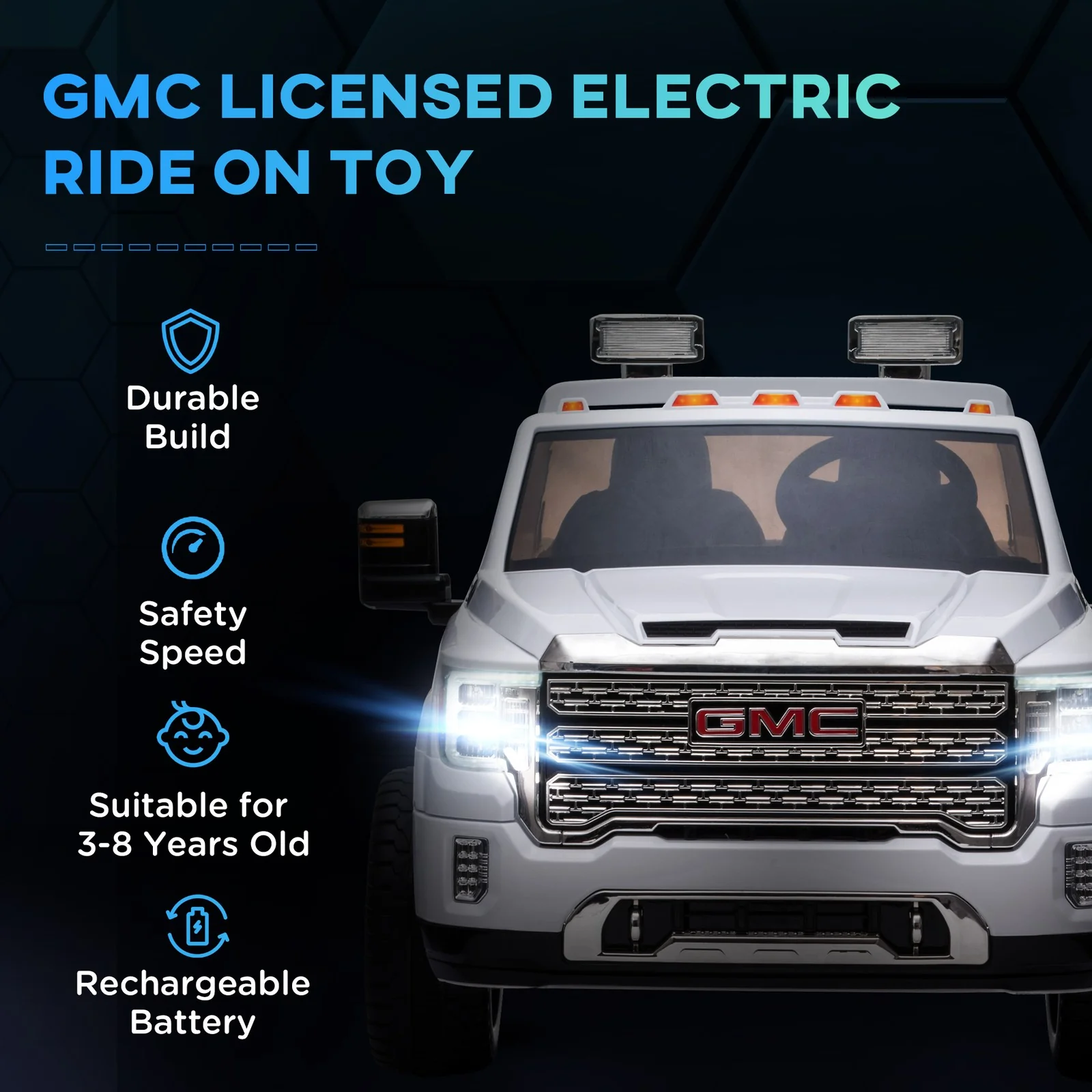 Licensed Sierra HD Outdoor Electric Kids Car with Headlights, Suspension, and Music - Image 5
