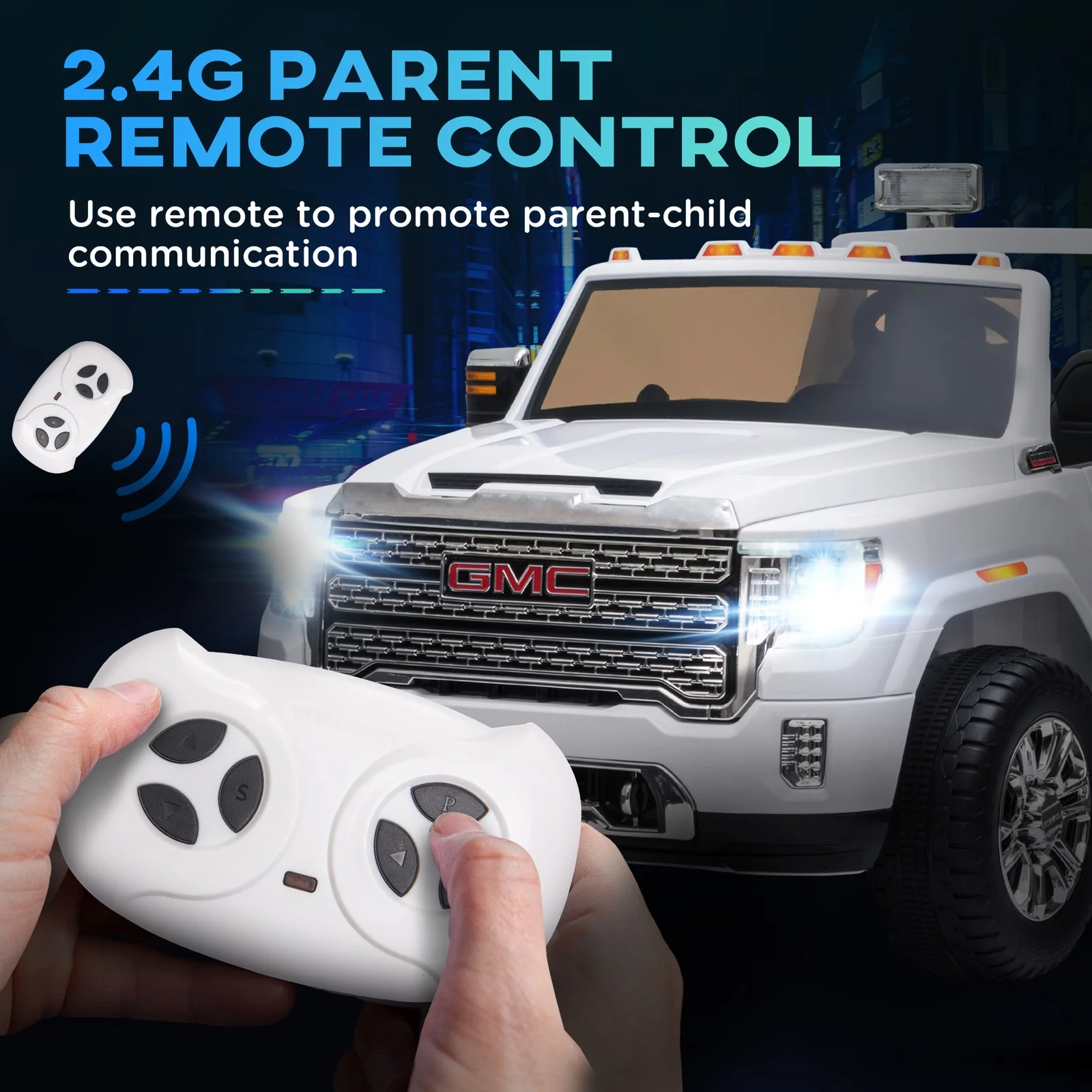 Licensed Sierra HD Outdoor Electric Kids Car with Headlights, Suspension, and Music - Image 6