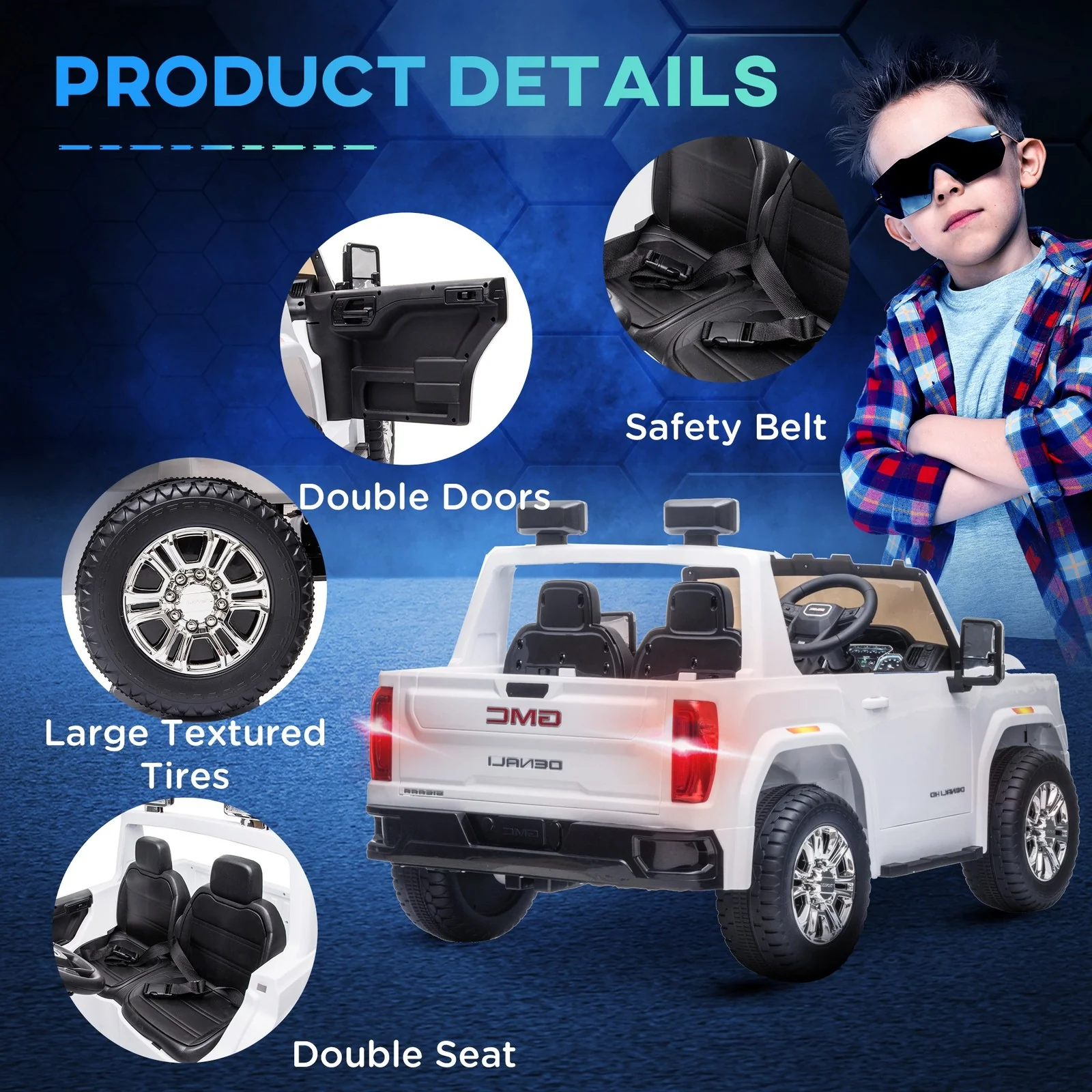 Licensed Sierra HD Outdoor Electric Kids Car with Headlights, Suspension, and Music - Image 8