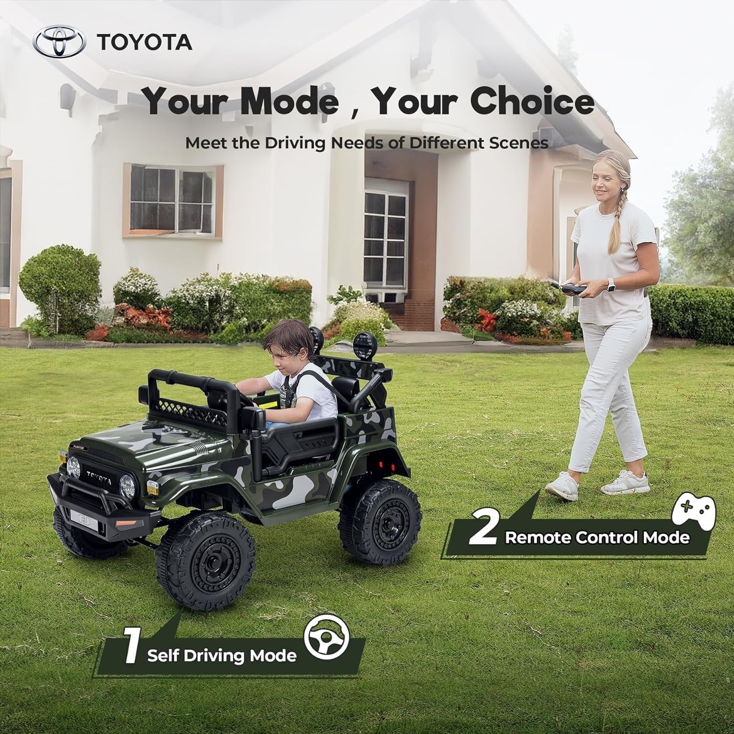 12V Licensed Toyota FJ Cruiser Electric Ride-On Truck with 7AH Battery for Toddlers - Image 5