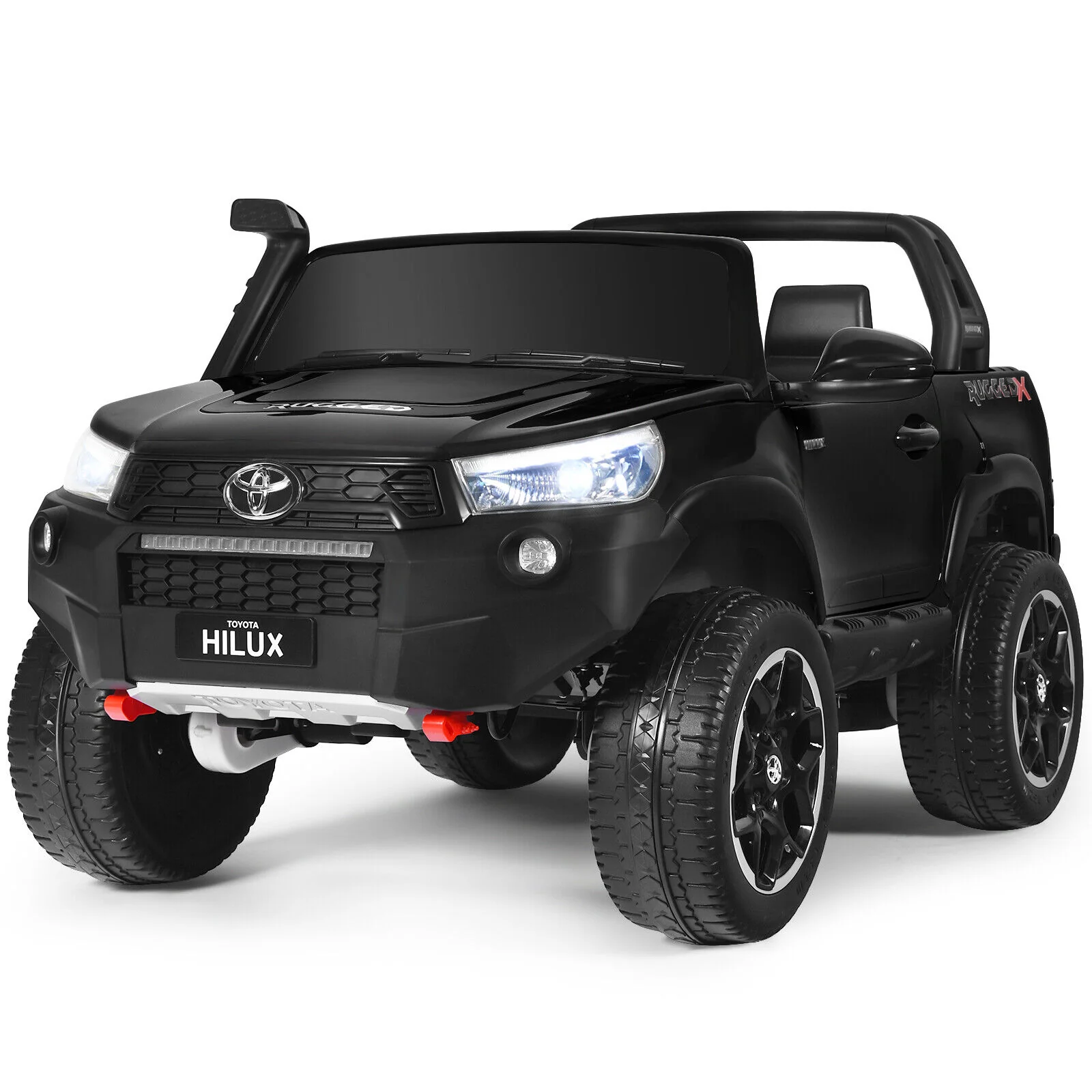 Licensed Toyota Hilux Ride On Truck Car 2-Seater 4WD with Remote Control - Painted Black - Image 12