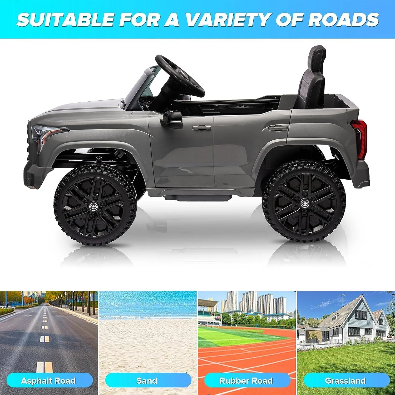 Licensed Toyota Tundra Pickup 12V Battery Powered Ride-On Truck for Kids - Image 38
