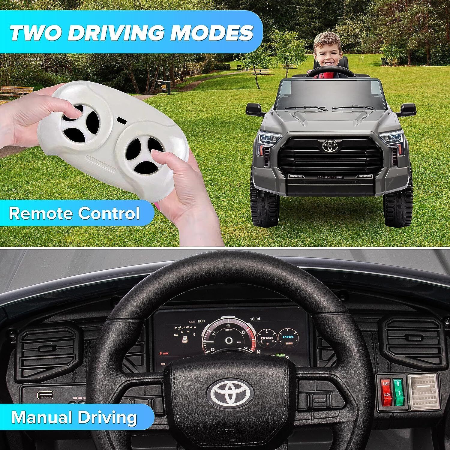 Licensed Toyota Tundra Pickup Electric Car for Kids - 12V 2-Seater Ride On Truck - Image 36