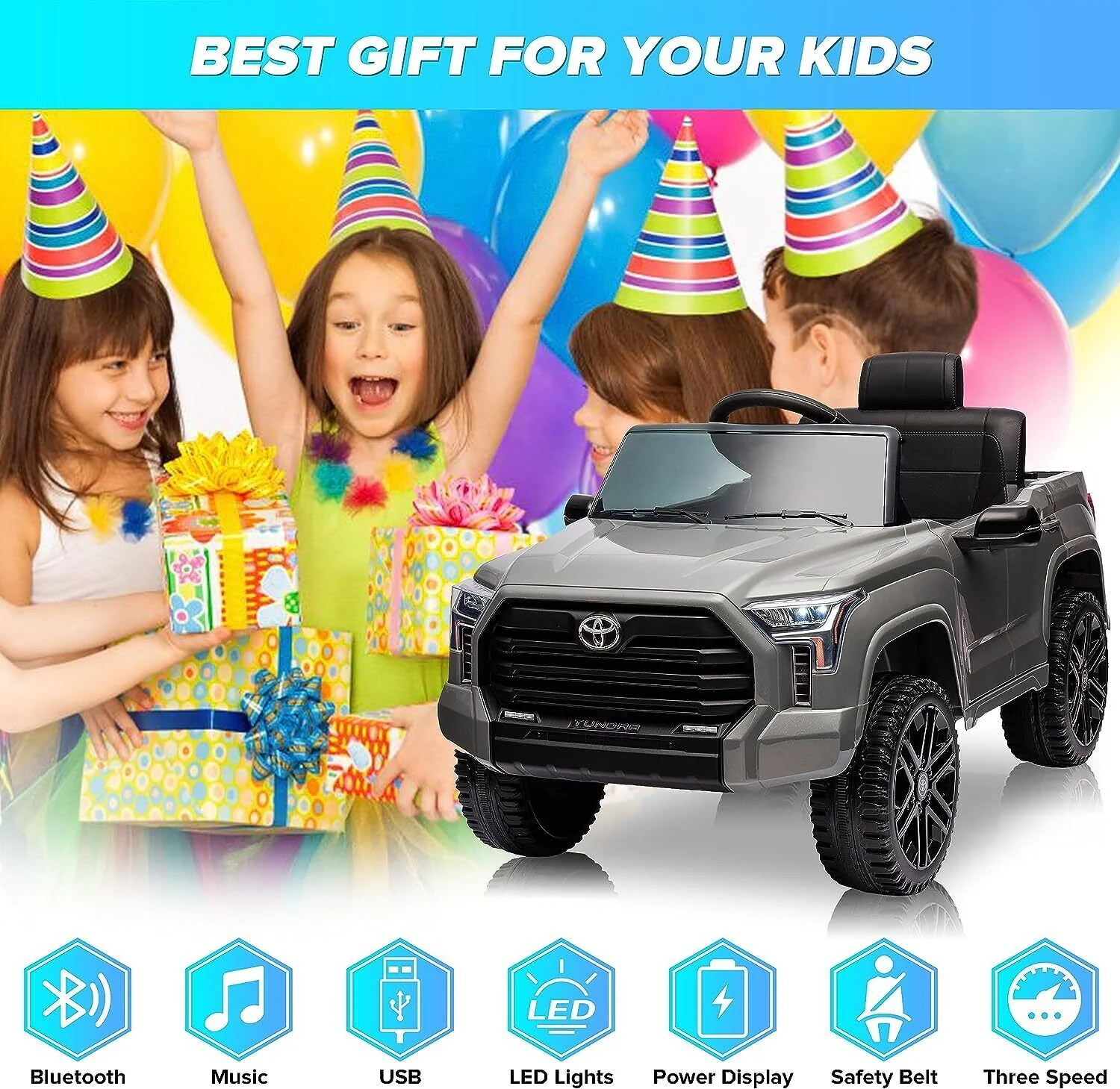Licensed Toyota Tundra Pickup Electric Car for Kids - 12V 2-Seater Ride On Truck - Image 39