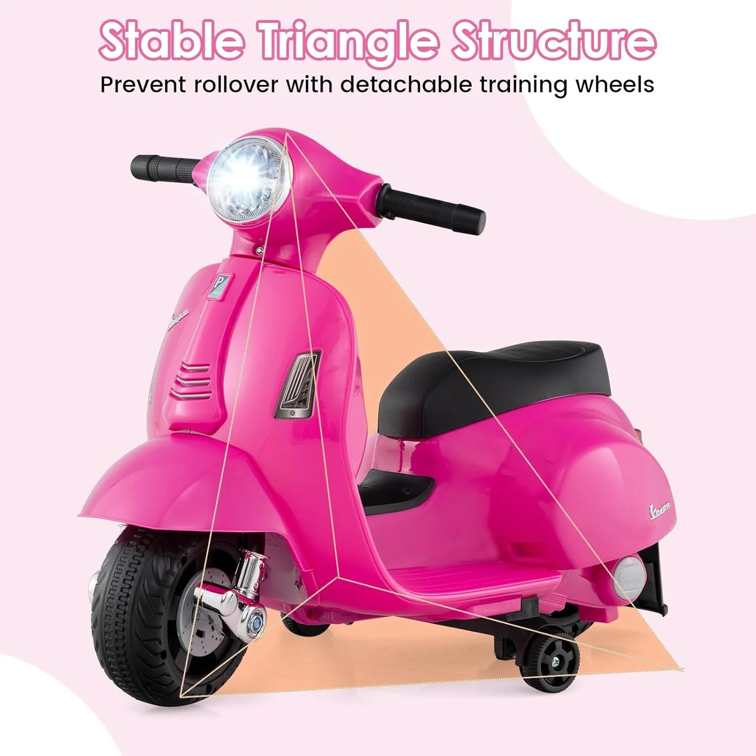 6V Electric Ride-On Vespa Scooter for Kids Licensed Motorcycle Model - Image 5