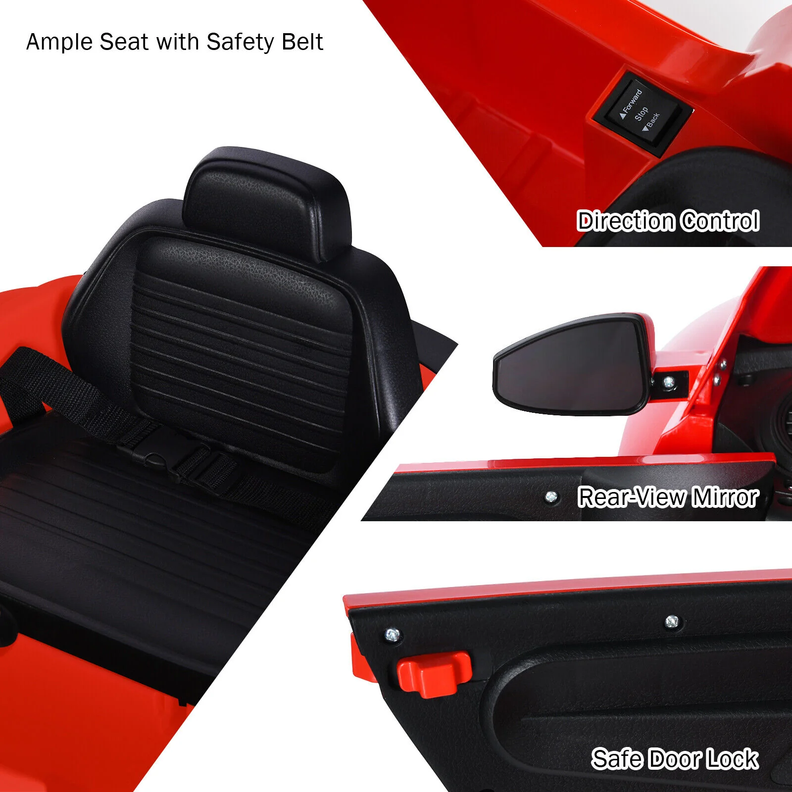 Licensed Volkswagen Beetle 12V Ride-On Car with Music & Remote Control - Red - Image 9