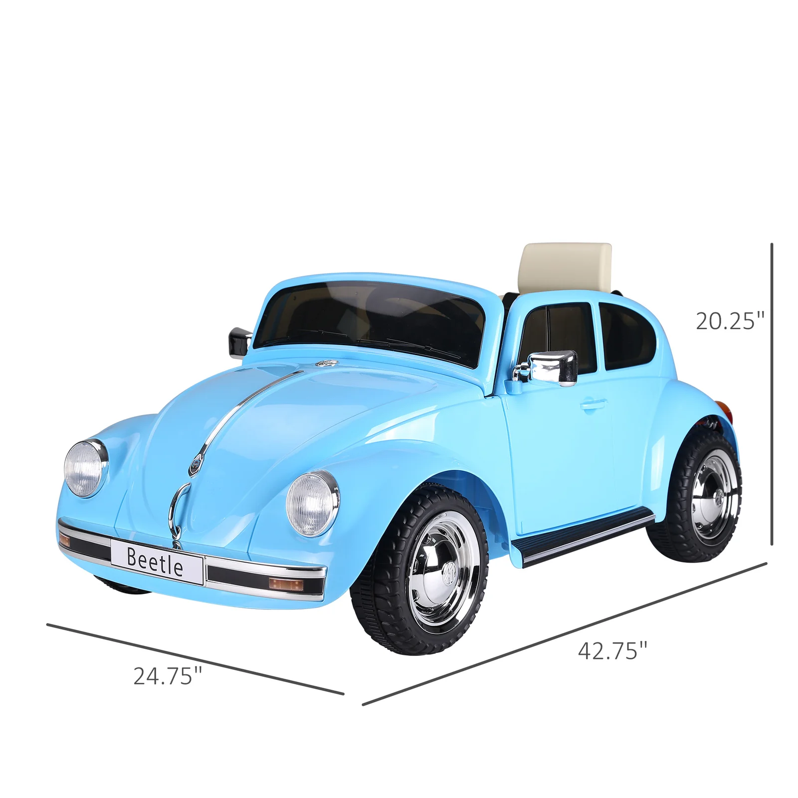 Electric 6V Volkswagen Beetle Ride-On Car for Kids with Battery Power - Image 3