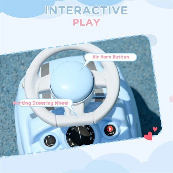 Blue Light Ride-On Toy for Toddlers with Horn for Kids Boys and Girls - Image 4