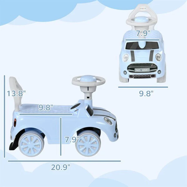 Blue Light Ride-On Toy for Toddlers with Horn for Kids Boys and Girls - Image 6
