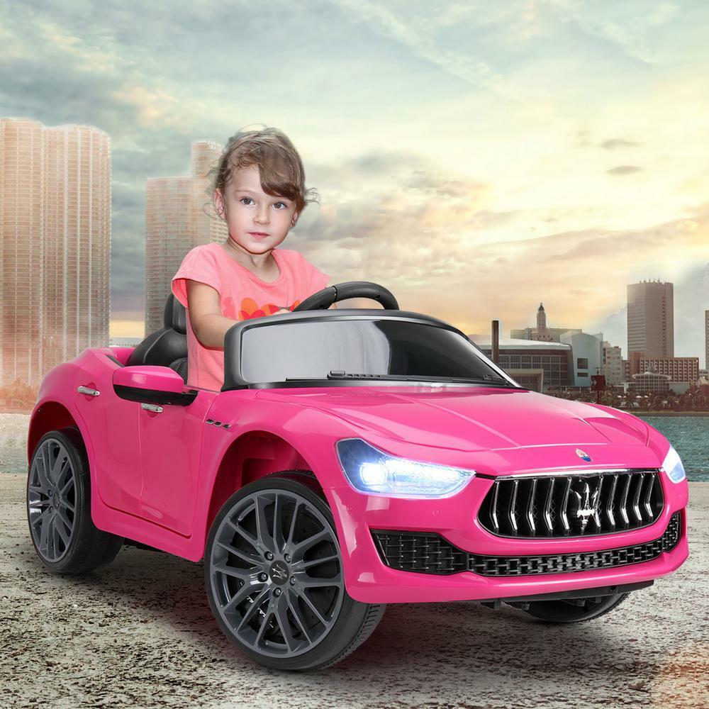 Light Pink Maserati Electric Ride-On Car for Kids with Remote Control - Image 6