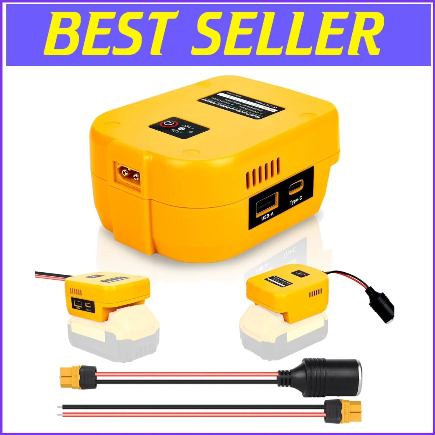 Lightweight 20V to 12V Battery Converter with Cigarette Lighter and XT60 Ports - Image 10