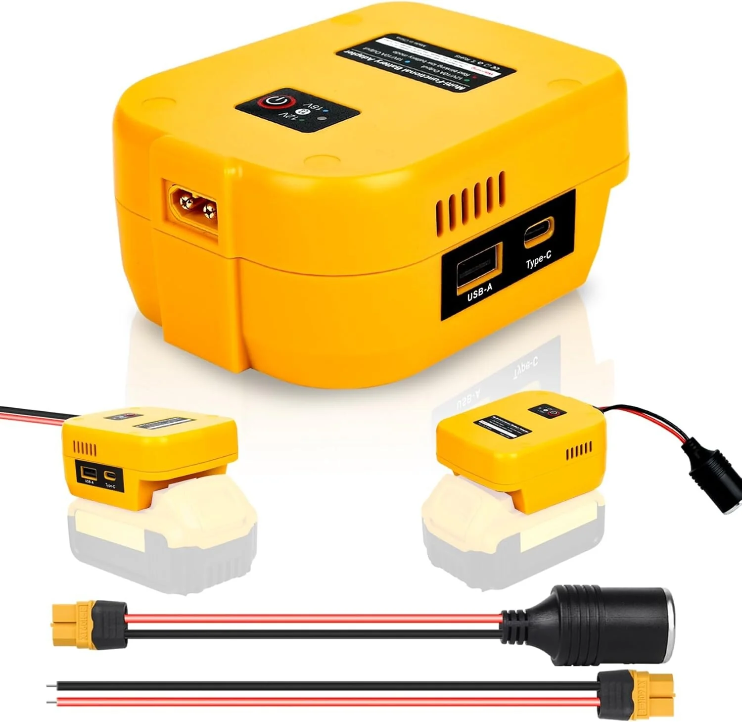 Lightweight 20V to 12V Battery Converter with Cigarette Lighter and XT60 Ports - Image 3