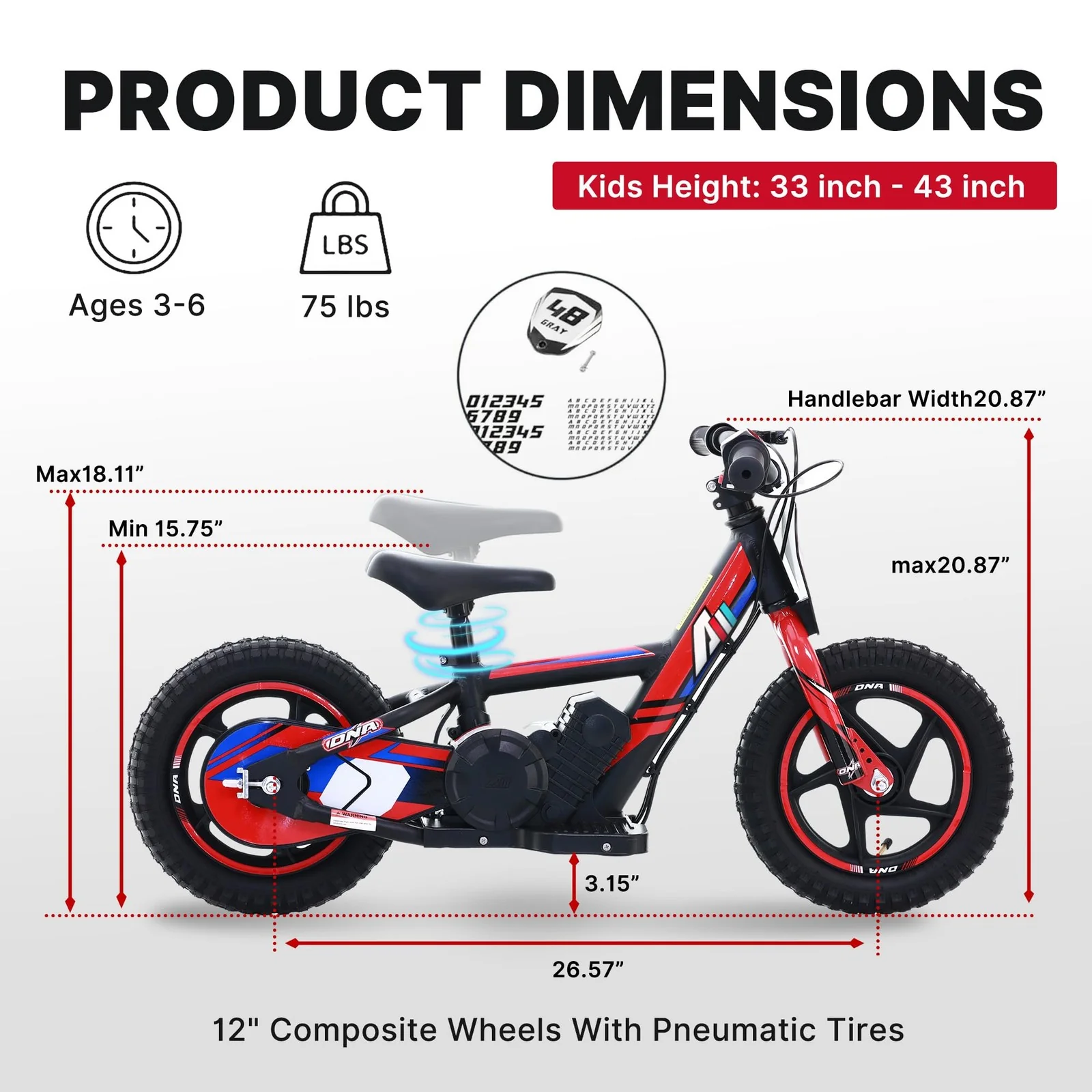 Lightweight Electric Dirt Bike for Kids with 170/340W Motor - Image 5