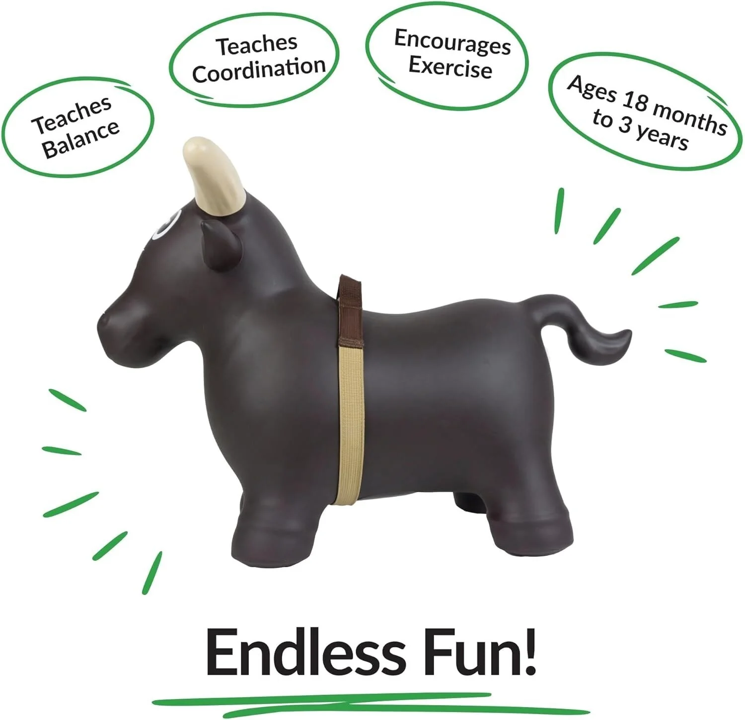 Inflatable Toddler Bull Rider with Safety Chute Toy Set - Image 5