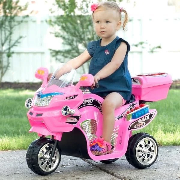 Little Rider 3-Wheel Battery-Powered Sport Trike Ride-On Motorcycle Pink - Image 11