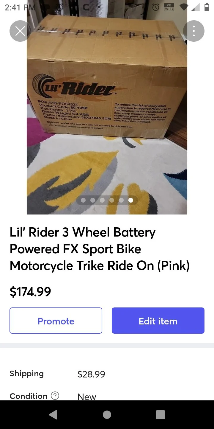 Little Rider 3-Wheel Battery-Powered FX Sport Bike Trike Ride-On Pink - Image 3