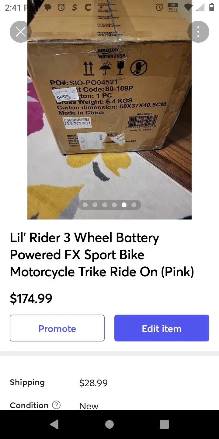 Little Rider 3-Wheel Battery-Powered FX Sport Bike Trike Ride-On Pink - Image 4