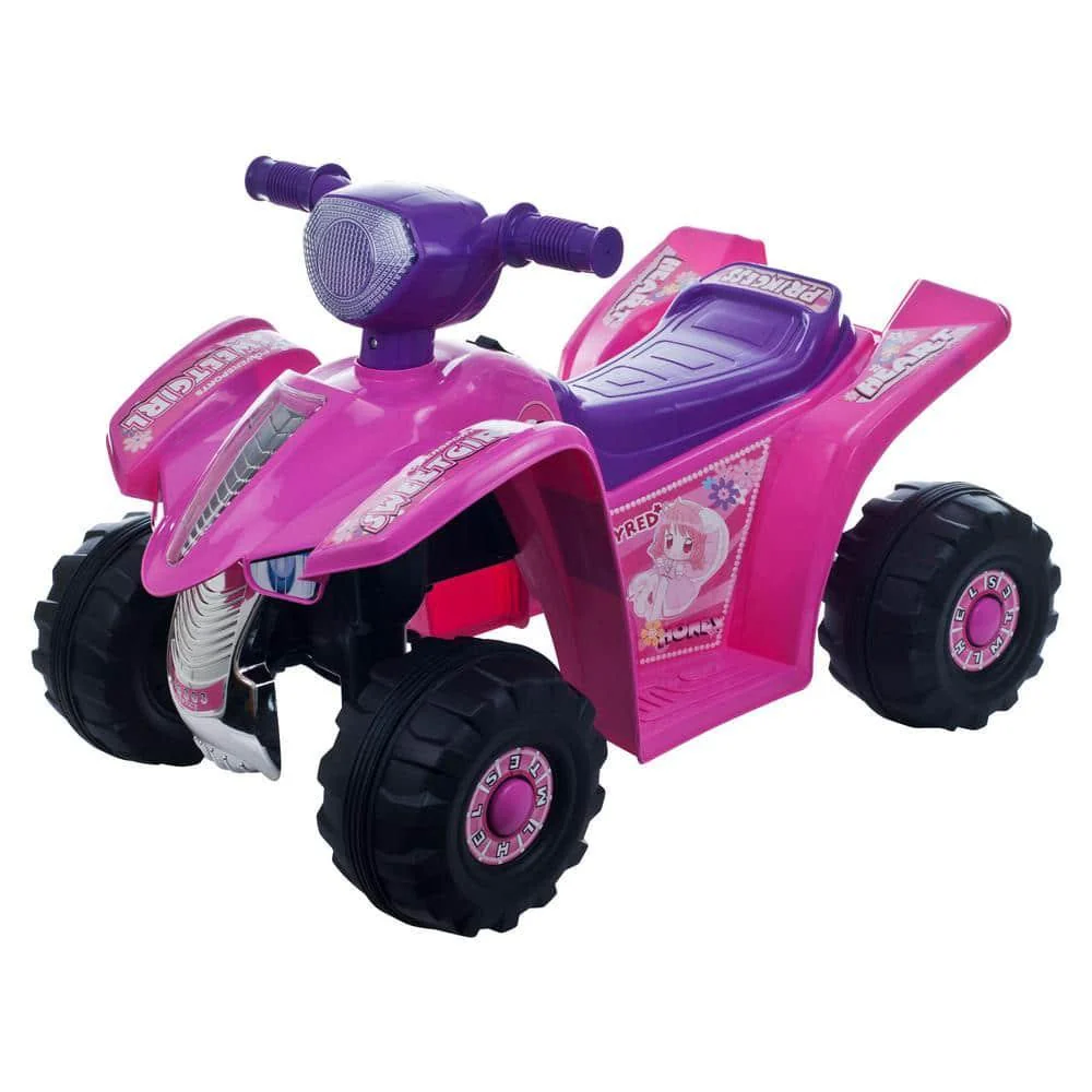 Battery-Powered Little Rider 4-Wheeler Ride-On Toy in Pink and Purple - Image 3
