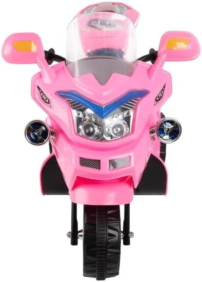 Pink 3-Wheel Kids Electric Motorcycle with Headlights and Reverse Function - Image 2