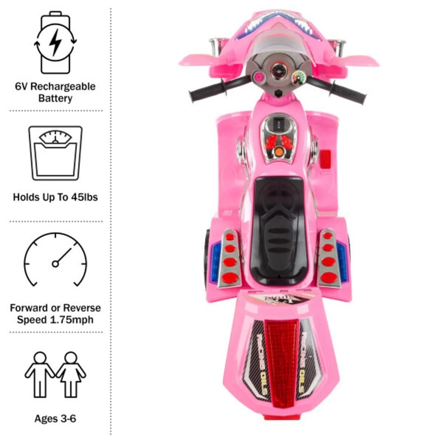 Little Rider 3-Wheel Motorcycle Trike Ride-On Toy for Kids - Image 3