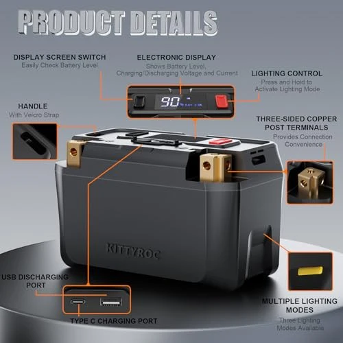 12V 4Ah 500A LiFePO4 Lithium Motorcycle and Powersports Battery for ATV - Image 4