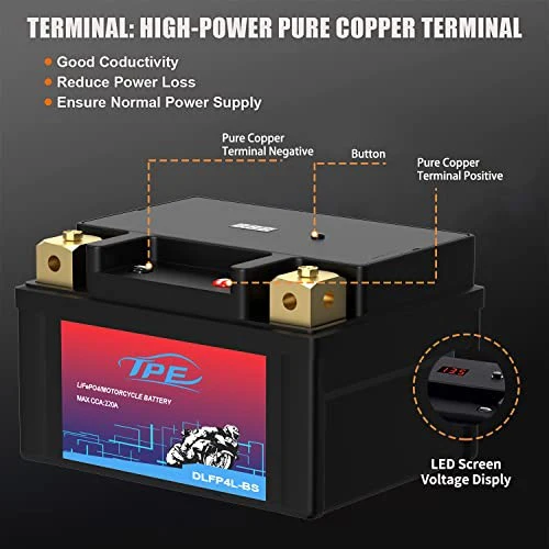 12V 2.5Ah Lithium DLF4L-BS Battery for Motorcycle ATV UTV Jet Ski 4-Wheeler Quad - Image 6