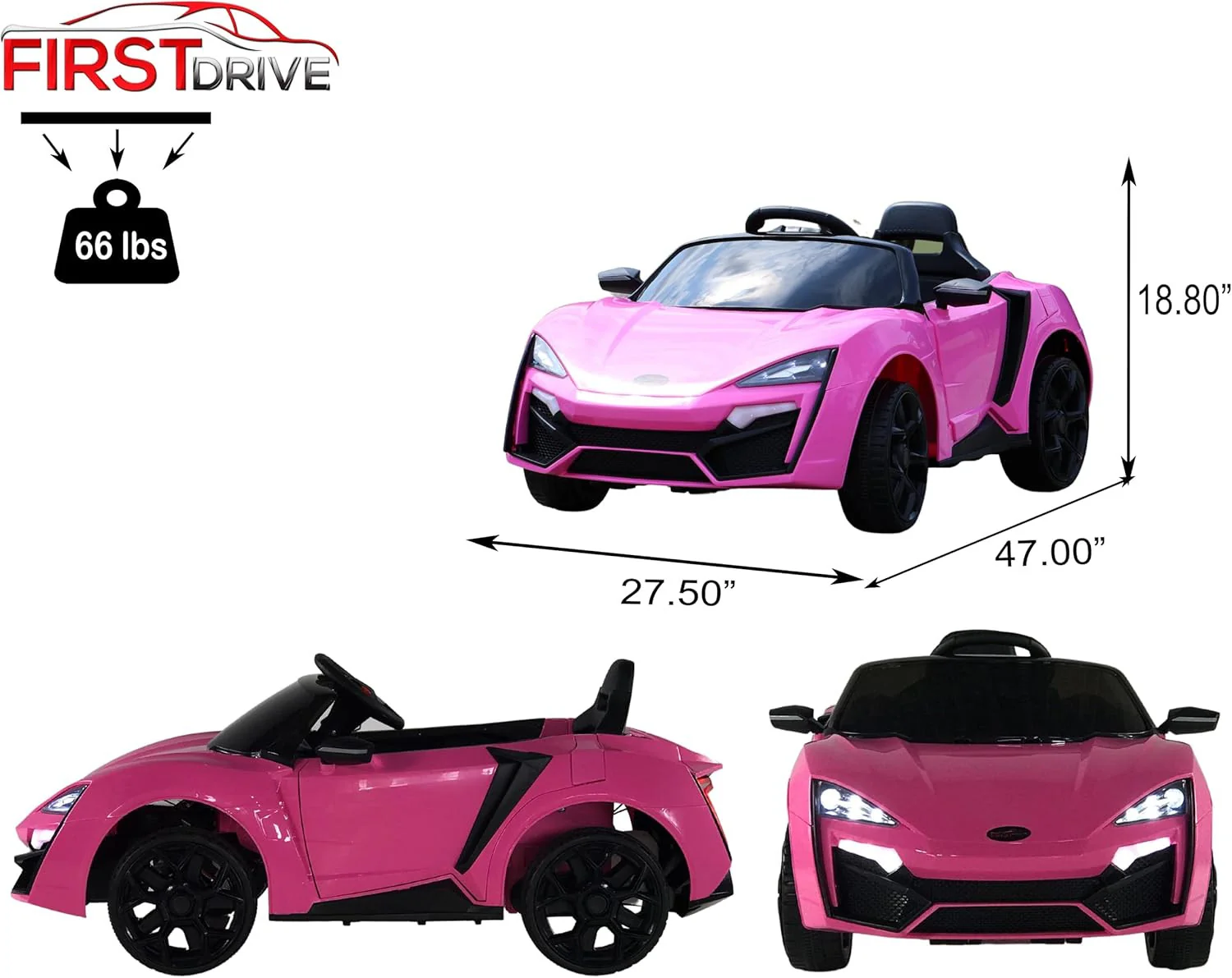 12V Motorized Kids Electric Ride-On Car with Hypersport Style - Image 2